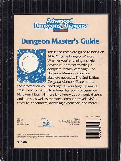AD&D 2nd Edition - Dungeon Masters Guide - 1st Edition (B Grade) (Genbrug)